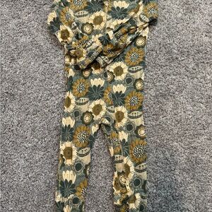 Kate Quinn Green and Yellow Floral Baby Outfit